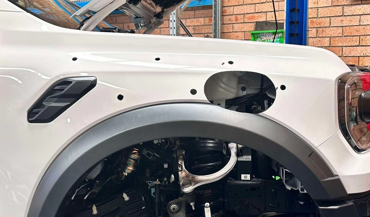 Snorkel placement cut out